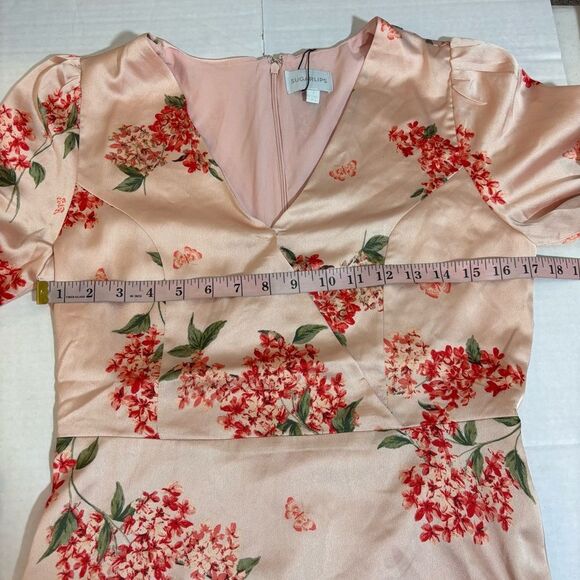 Sugarlips Bonitas Mariko Surplice Mini Dress NEW Size Medium BLUSH-CORAL - Picture 15 of 16